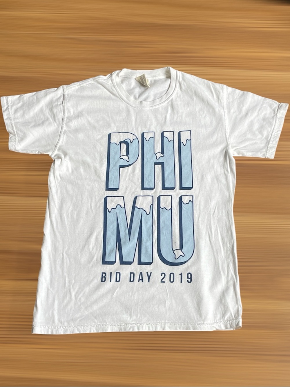 Comfort Colors Phi
Mu Bid aday 2019 Greek Letter Crew Tee Small White
